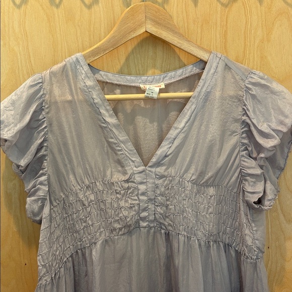 Lucca Babydoll Top 100% Silk Fairycore Purple Ombré Size Medium - Picture 3 of 5